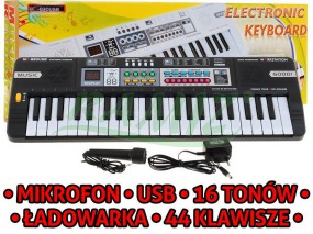  KEYBOARD SYNTEZATOR ORGANY wejście USB zasilacz mikrofon